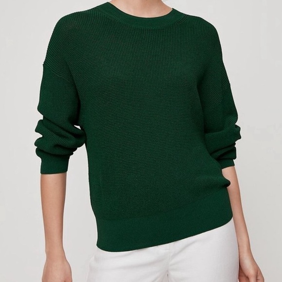 Aritzia Sweaters - Aritzia Wilfred Livvie Crewneck Oversized Green Sweater size M